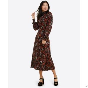 Draper James Mock Neck Long Sleeve Mini Florals Lingerie Sleeve Dress